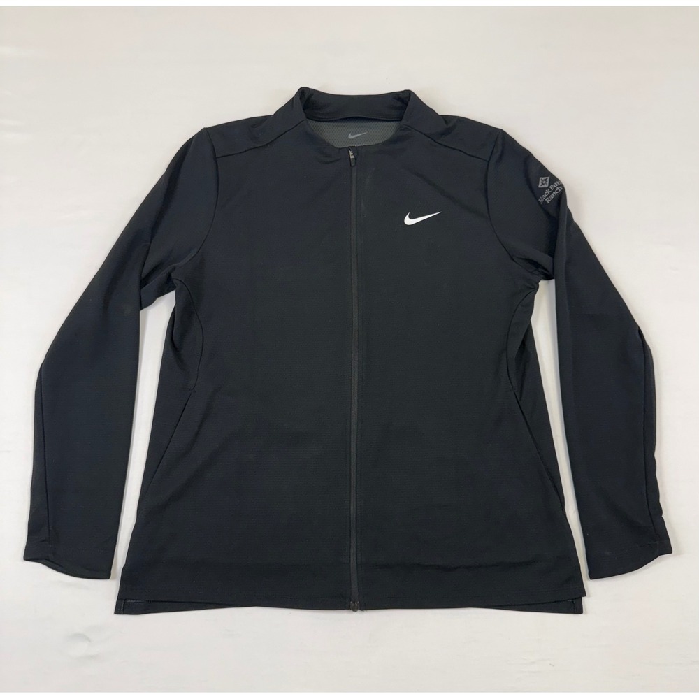 Nike Dri-FIT Mens Full Zip Jacket Black Butte Ranch DX1489-010 Black Large Golf